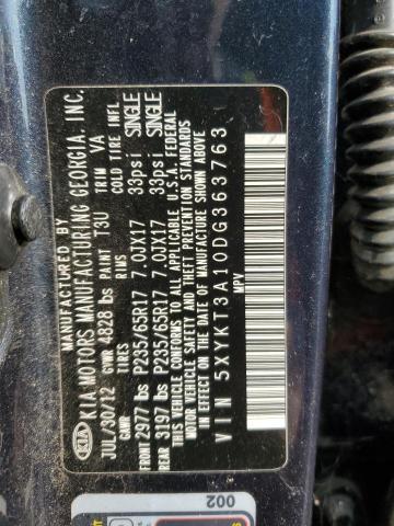 Photo 10 from auction – 2013 KIA SORENTO LX with VIN 5XYKT3A10DG363763