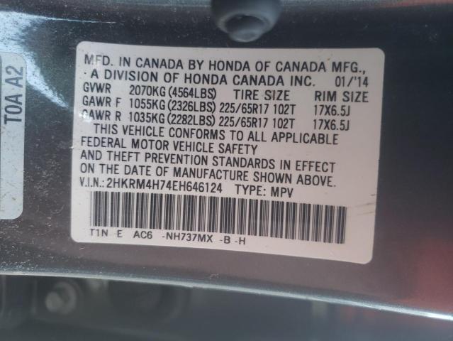 Photo 10 from auction – 2014 HONDA CR-V EXL with VIN 2HKRM4H74EH646124
