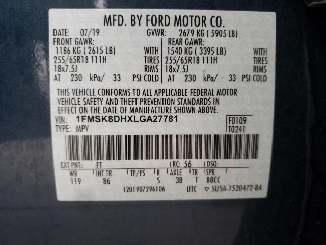 Photo 10 from auction – 2020 FORD EXPLORER X with VIN 1FMSK8DHXLGA27781