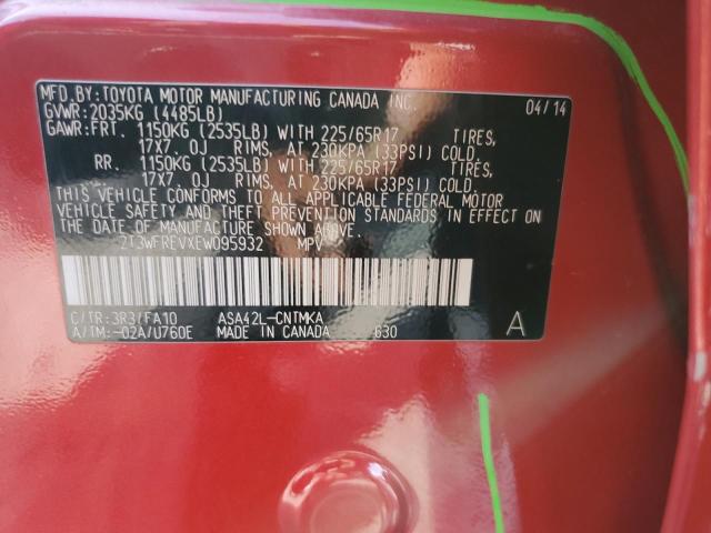 Photo 10 from auction – 2014 TOYOTA RAV4 XLE with VIN 2T3WFREVXEW095932