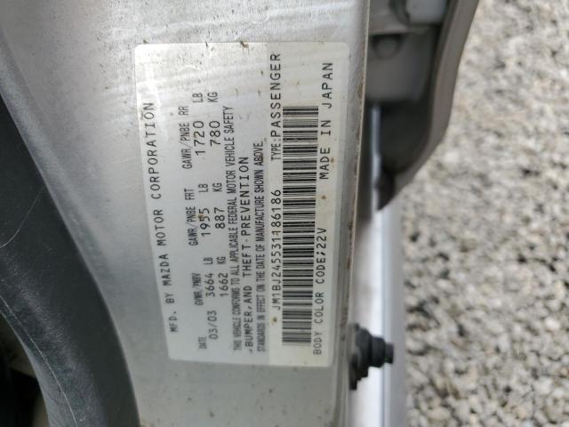 Photo 10 from auction – 2003 MAZDA PROTEGE PR with VIN JM1BJ245531186186