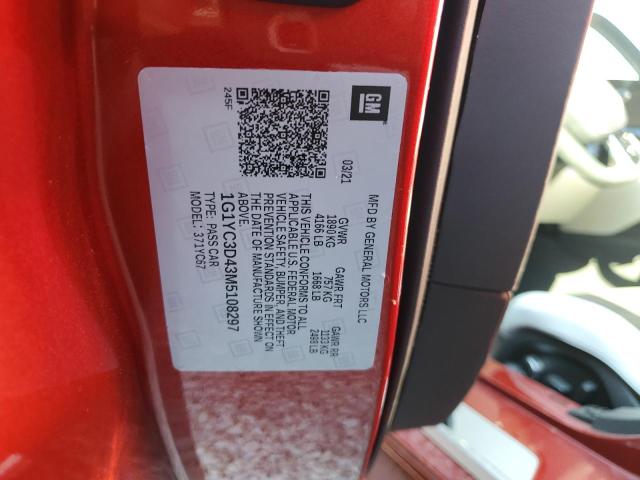 Photo 10 from auction – 2021 CHEVROLET CORVETTE S with VIN 1G1YC3D43M5108297