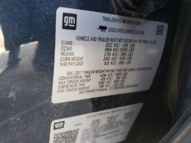 Photo 10 from auction – 2021 CHEVROLET SILVERADO with VIN 1GCUYEED5MZ341818