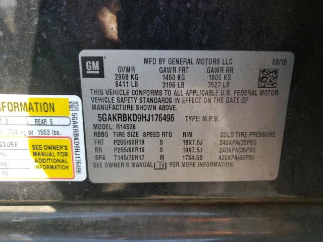 Photo 10 from auction – 2017 BUICK ENCLAVE with VIN 5GAKRBKD9HJ176496