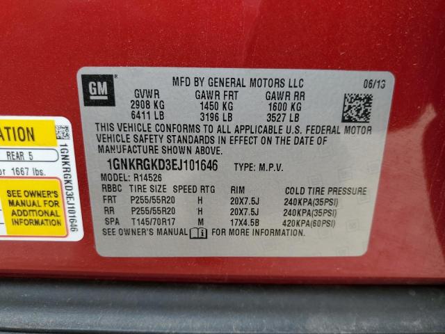 Photo 10 from auction – 2014 CHEVROLET TRAVERSE L with VIN 1GNKRGKD3EJ101646