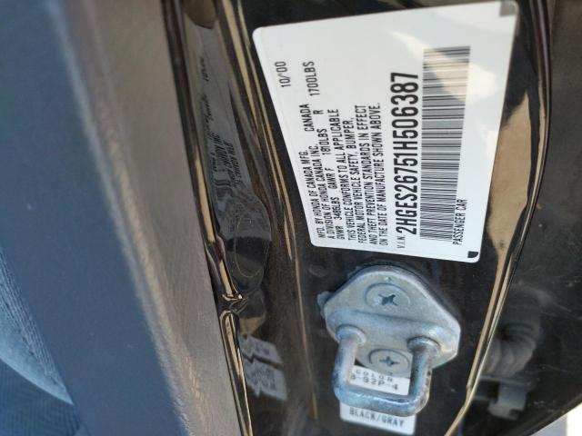 Photo 10 from auction – 2001 HONDA CIVIC EX with VIN 2HGES26751H506387