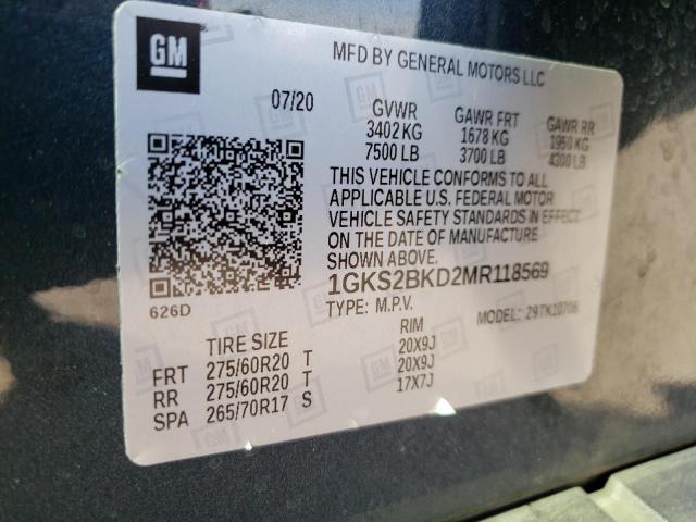 Photo 10 from auction – 2021 GMC YUKON SLT with VIN 1GKS2BKD2MR118569