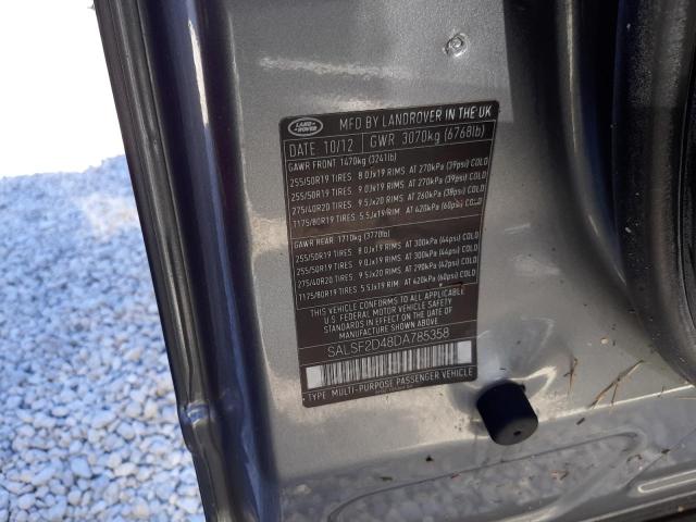 Photo 10 from auction – 2013 LAND ROVER RANGE ROVE with VIN SALSF2D48DA785358