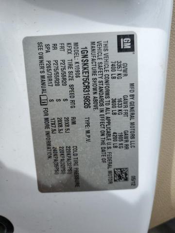 Photo 10 from auction – 2012 CHEVROLET SUBURBAN K with VIN 1GNSKKE75CR319826