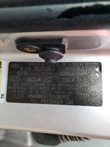 Photo 10 from auction – 2013 KIA OPTIMA LX with VIN KNAGM4A77D5390932