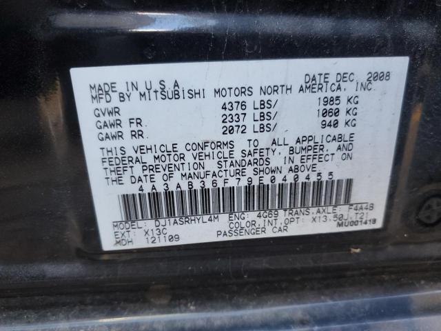Photo 10 from auction – 2009 MITSUBISHI GALANT ES with VIN 4A3AB36F79E040455