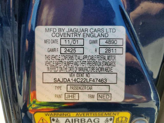Photo 10 from auction – 2002 JAGUAR XJ8 with VIN SAJDA14C22LF47463