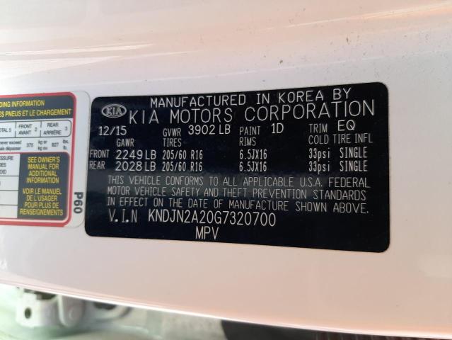 Photo 10 from auction – 2016 KIA SOUL with VIN KNDJN2A20G7320700