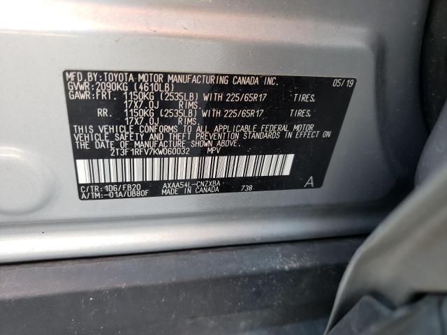 Photo 10 from auction – 2019 TOYOTA RAV4 LE with VIN 2T3F1RFV7KW060032