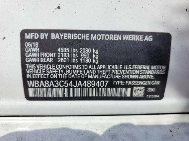 Photo 10 from auction – 2018 BMW 320 XI with VIN WBA8A3C54JA489407
