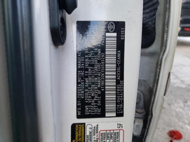 Photo 10 from auction – 2005 TOYOTA CAMRY LE with VIN 4T1BE32K15U593292