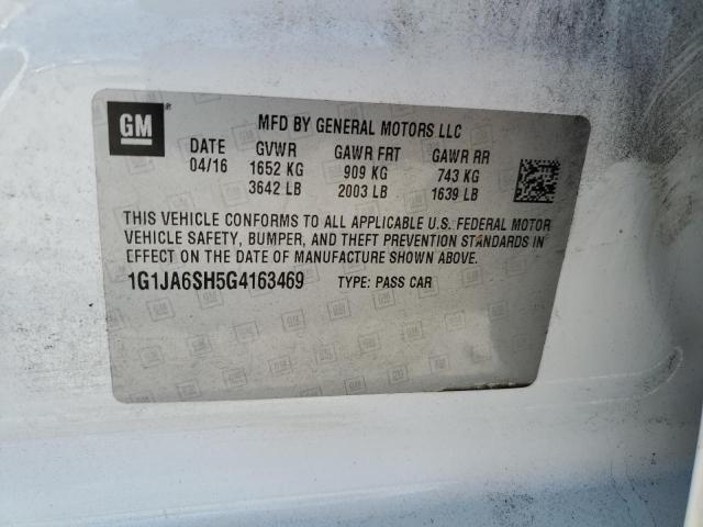 Photo 10 from auction – 2016 CHEVROLET SONIC LS with VIN 1G1JA6SH5G4163469