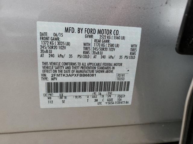 Photo 10 from auction – 2015 FORD EDGE SPORT with VIN 2FMTK3APXFBB68381
