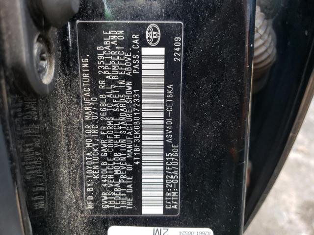 Photo 10 from auction – 2011 TOYOTA CAMRY BASE with VIN 4T1BF3EK0BU172331
