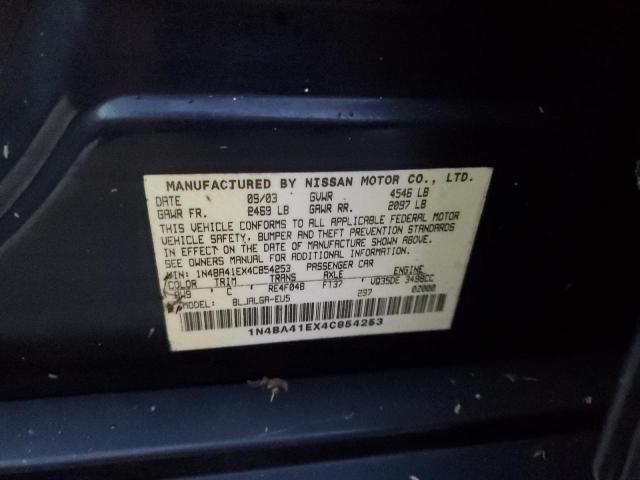 Photo 10 from auction – 2004 NISSAN MAXIMA SE with VIN 1N4BA41EX4C854253