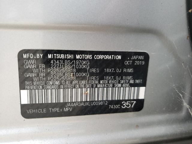 Photo 10 from auction – 2020 MITSUBISHI OUTLANDER with VIN JA4AR3AUXLU009812