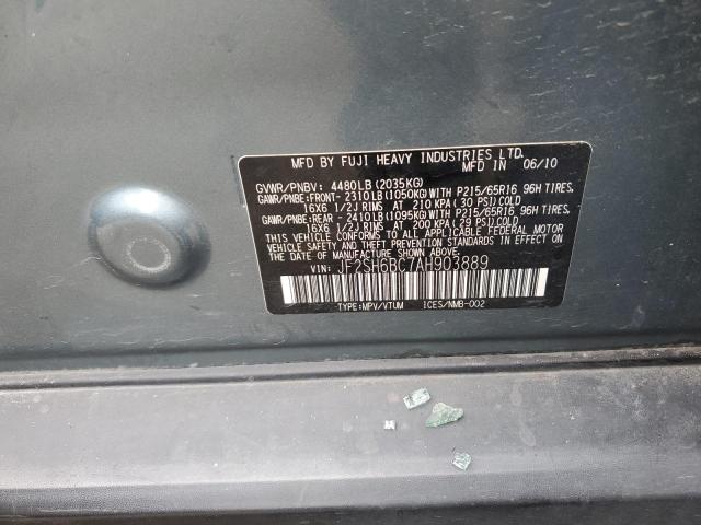 Photo 10 from auction – 2010 SUBARU FORESTER X with VIN JF2SH6BC7AH903889