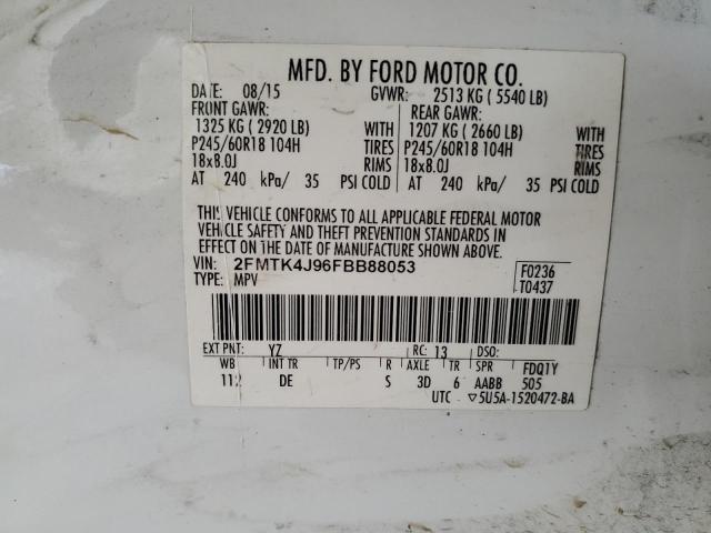 Photo 10 from auction – 2015 FORD EDGE SEL with VIN 2FMTK4J96FBB88053