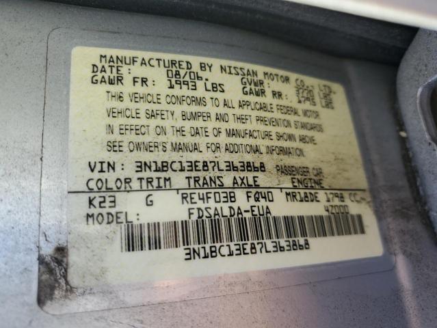Photo 10 from auction – 2007 NISSAN VERSA S with VIN 3N1BC13E87L363868