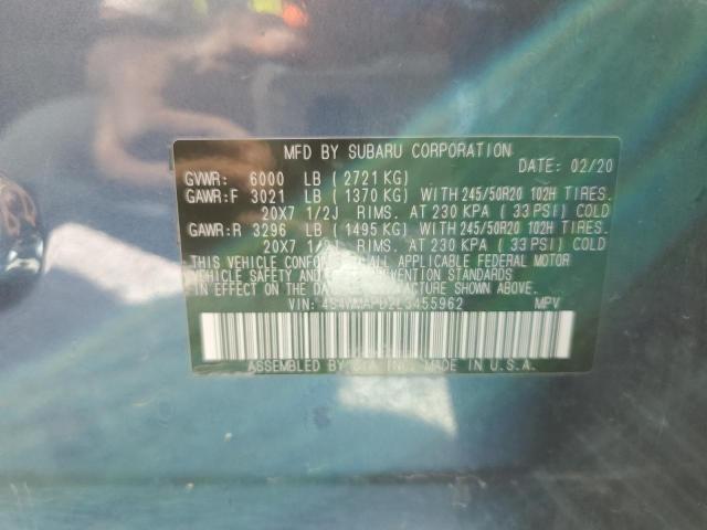 Photo 10 from auction – 2020 SUBARU ASCENT LIM with VIN 4S4WMAPD2L3455962