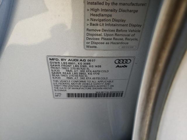 Photo 10 from auction – 2008 AUDI Q7 with VIN WA1BY74L48D004419