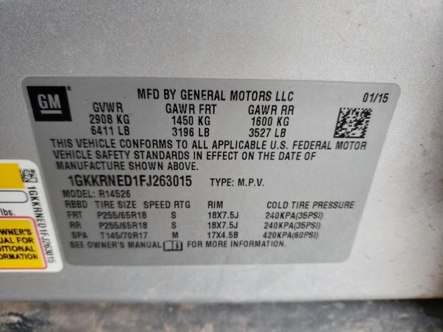Photo 10 from auction – 2015 GMC ACADIA SLE with VIN 1GKKRNED1FJ263015