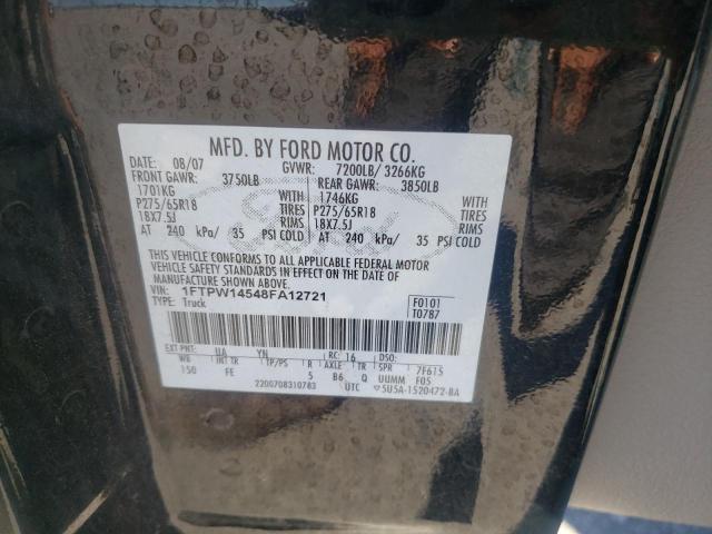 Photo 10 from auction – 2008 FORD F150 SUPER with VIN 1FTPW14548FA12721