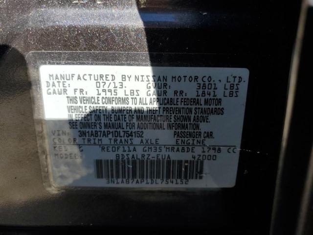 Photo 10 from auction – 2013 NISSAN SENTRA S with VIN 3N1AB7AP1DL754152