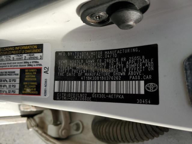 Photo 10 from auction – 2011 TOYOTA AVALON BAS with VIN 4T1BK3DB1BU376262