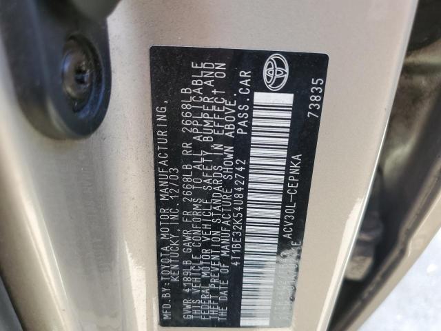 Photo 10 from auction – 2004 TOYOTA CAMRY LE with VIN 4T1BE32K54U842742