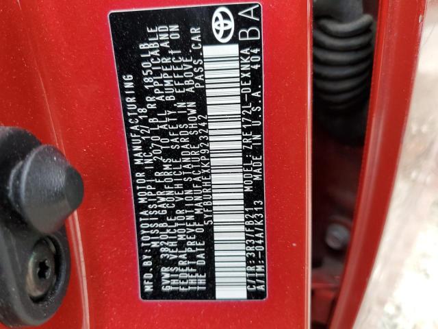 Photo 10 from auction – 2019 TOYOTA COROLLA L with VIN 5YFBURHEXKP923242