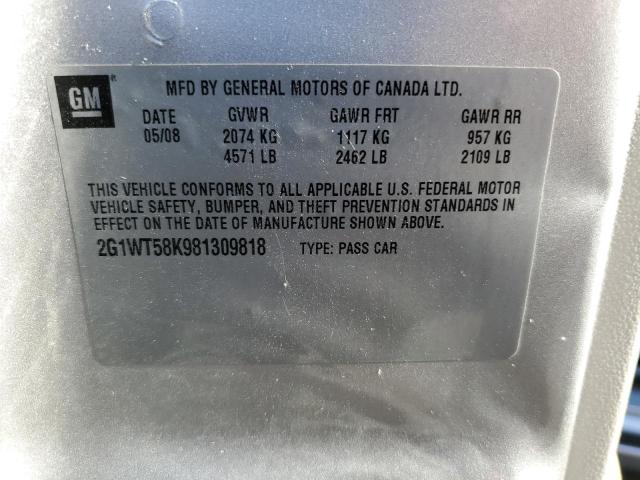 Photo 10 from auction – 2008 CHEVROLET IMPALA LT with VIN 2G1WT58K981309818