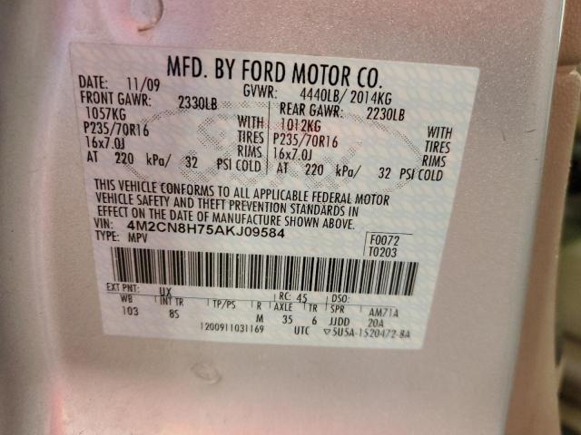Photo 10 from auction – 2010 MERCURY MARINER PR with VIN 4M2CN8H75AKJ09584