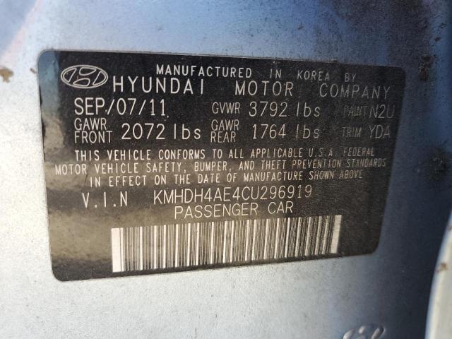 Photo 10 from auction – 2012 HYUNDAI ELANTRA GL with VIN KMHDH4AE4CU296919