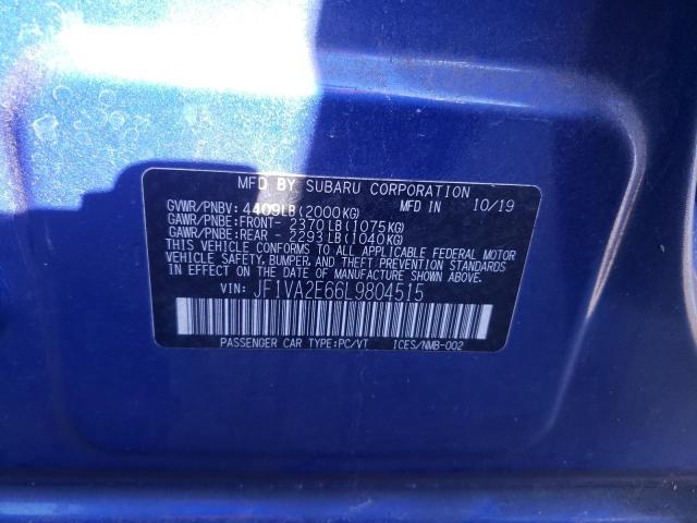 Photo 10 from auction – 2020 SUBARU WRX STI with VIN JF1VA2E66L9804515