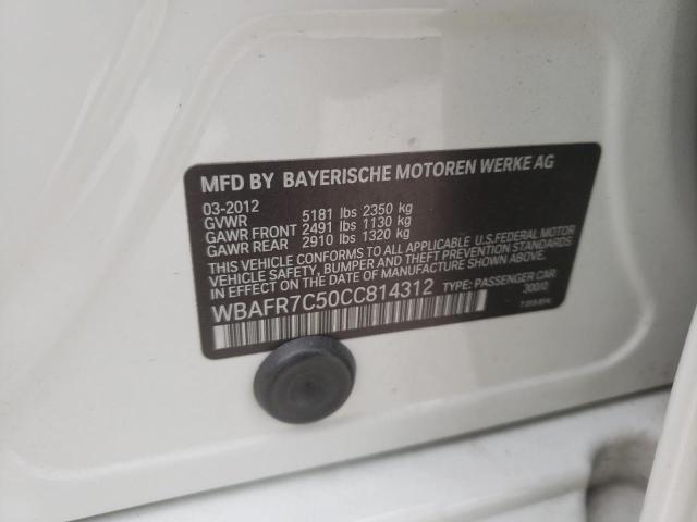 Photo 10 from auction – 2012 BMW 535 I with VIN WBAFR7C50CC814312