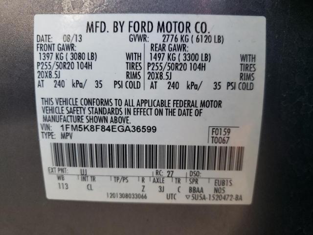 Photo 10 from auction – 2014 FORD EXPLORER L with VIN 1FM5K8F84EGA36599