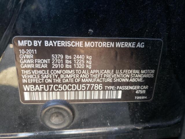 Photo 10 from auction – 2012 BMW 535 XI with VIN WBAFU7C50CDU57786
