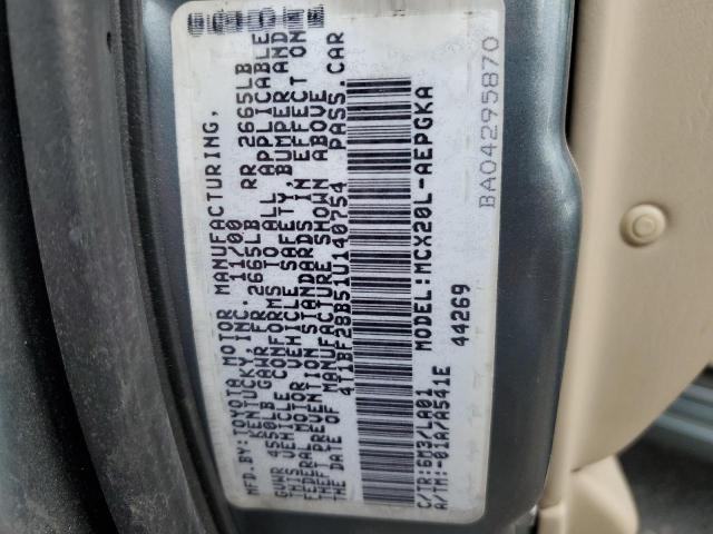 Photo 10 from auction – 2001 TOYOTA AVALON XL with VIN 4T1BF28B51U140754