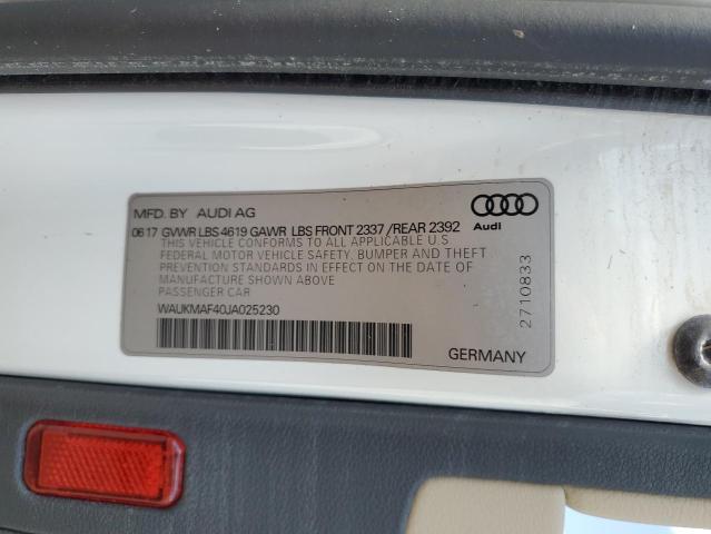 Photo 10 from auction – 2018 AUDI A4 PREMIUM with VIN WAUKMAF40JA025230