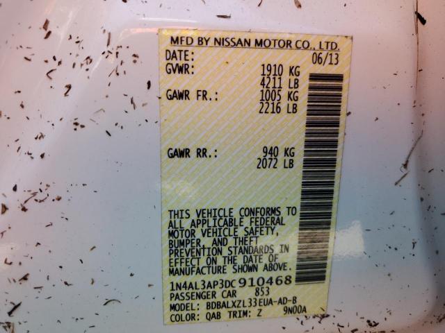 Photo 10 from auction – 2013 NISSAN ALTIMA 2.5 with VIN 1N4AL3AP3DC910468