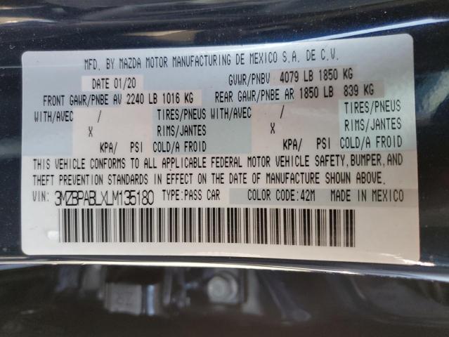 Photo 10 from auction – 2020 MAZDA 3 with VIN 3MZBPABLXLM135180
