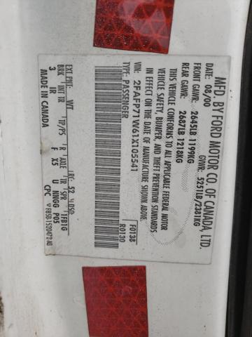 Photo 10 from auction – 2001 FORD CROWN VICT with VIN 2FAFP71W61X105541