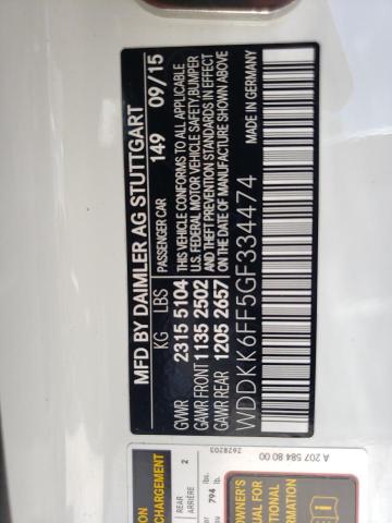 Photo 10 from auction – 2016 MERCEDES-BENZ E 400 with VIN WDDKK6FF5GF334474
