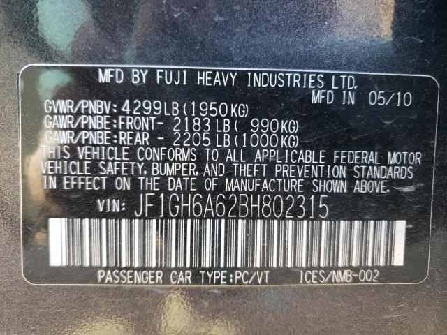 Photo 10 from auction – 2011 SUBARU IMPREZA 2. with VIN JF1GH6A62BH802315